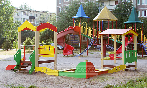 Песочный дворик с горкой Сити C ПЕ-50/2 н.  �3